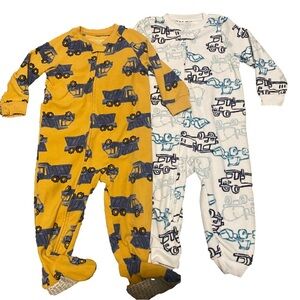 Carters Fleece Sleeper Toddler Boy Clothing Lot Zip Up Baby PJs 18 24 m 4/$20 🛑